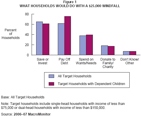 Figure 1: What Households Would Do with a $25,000 Windfall